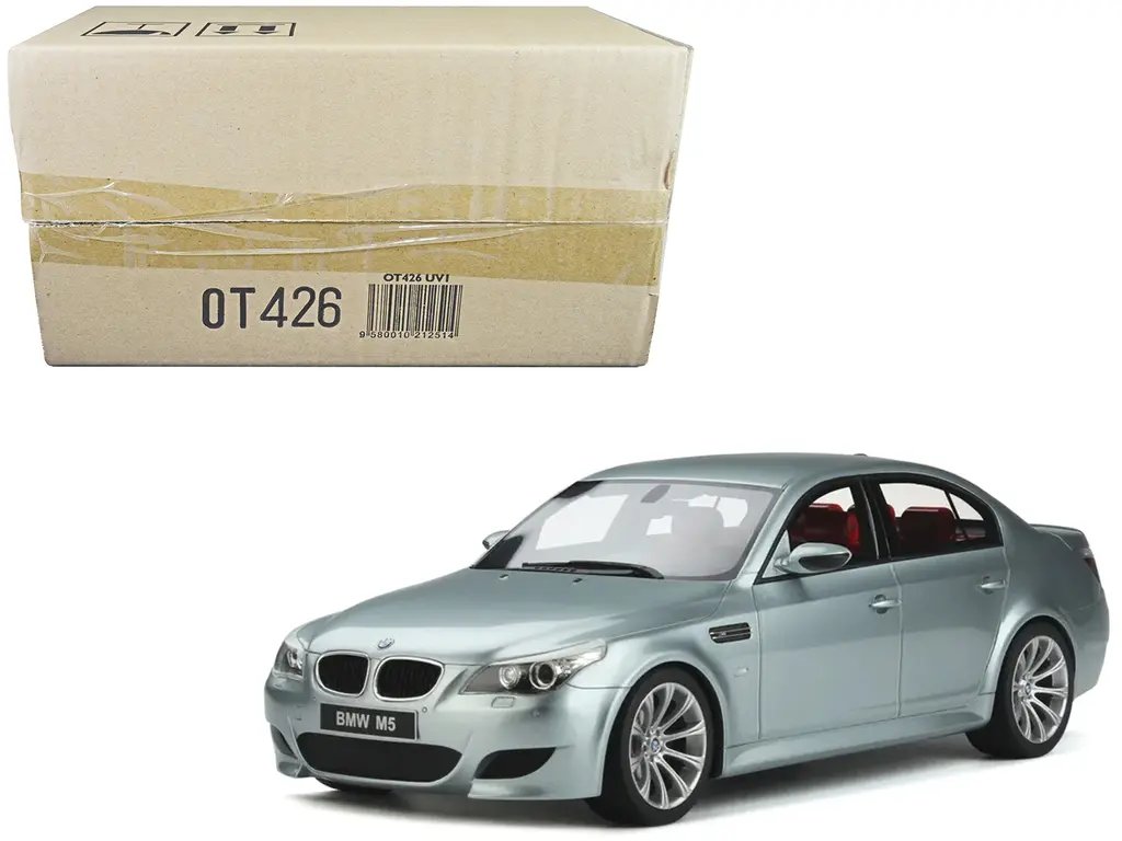 Exclusive 1/18 2008 BMW M5 E60 Silverstone Gray with Red Interior by Otto Mobile - Limited Edition Model Car 4 Exclusive 1/18 2008 BMW M5 E60 Silverstone Gray with Red Interior by Otto Mobile - Limited Edition Model Car - Image 4