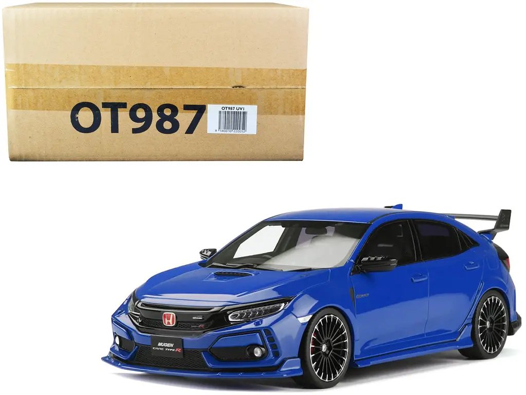 2017 Honda Civic FK8 Type R Blue 1/18 Scale Model Car by Otto Mobile 3 2017 Honda Civic FK8 Type R Blue 1/18 Scale Model Car by Otto Mobile - Image 3