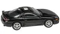 Collectible Mitsubishi 3000GT GTO Pyrenees Black 1/64 Diecast Model with Sunroof by Paragon Models