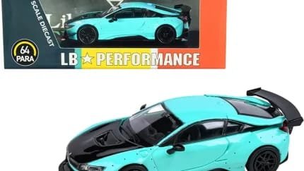 BMW i8 Liberty Walk Peppermint Green 1/64 Diecast Model Car by Paragon - LB Performance Series