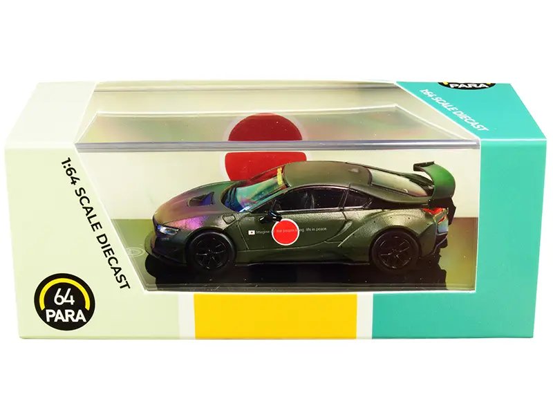 Exclusive BMW i8 Zero Liberty Walk Dark Green 1/64 Diecast Model by Paragon