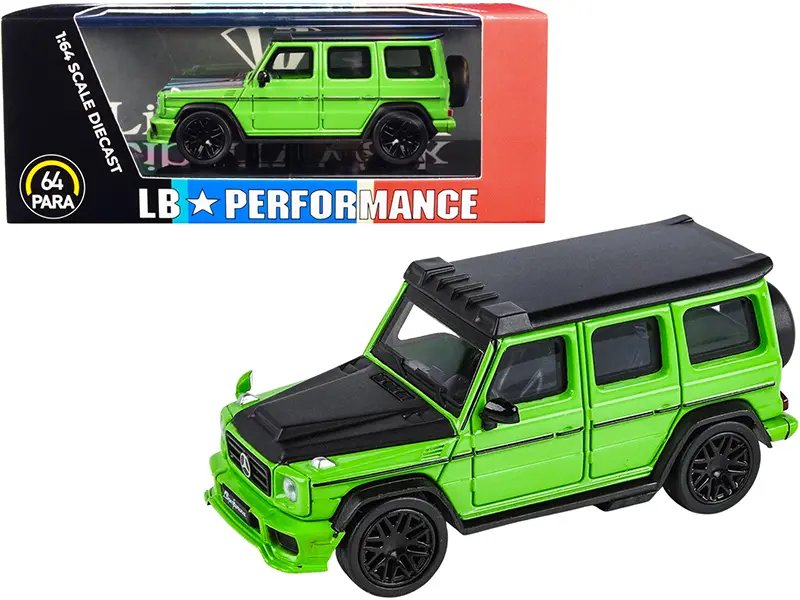 Mercedes-AMG G 63 LBWK Alien Green and Matt Black “LB Performance” 1/64 Diecast Model Car by Paragon