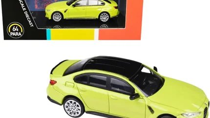 BMW M3 (G80) Sao Paulo Yellow with Black Top 1/64 Diecast Model Car by Paragon
