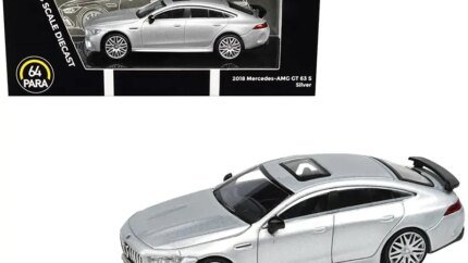 2018 Mercedes-AMG GT 63 S Silver Metallic 1/64 Diecast Model Car with Sunroof by Paragon Models