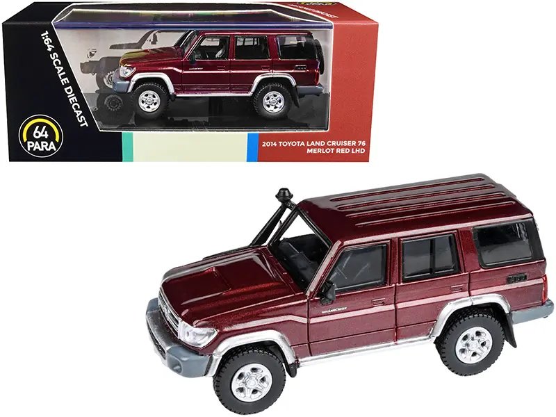 2014 Toyota Land Cruiser 76 Merlot Red Metallic 1/64 Diecast Model by Paragon Models