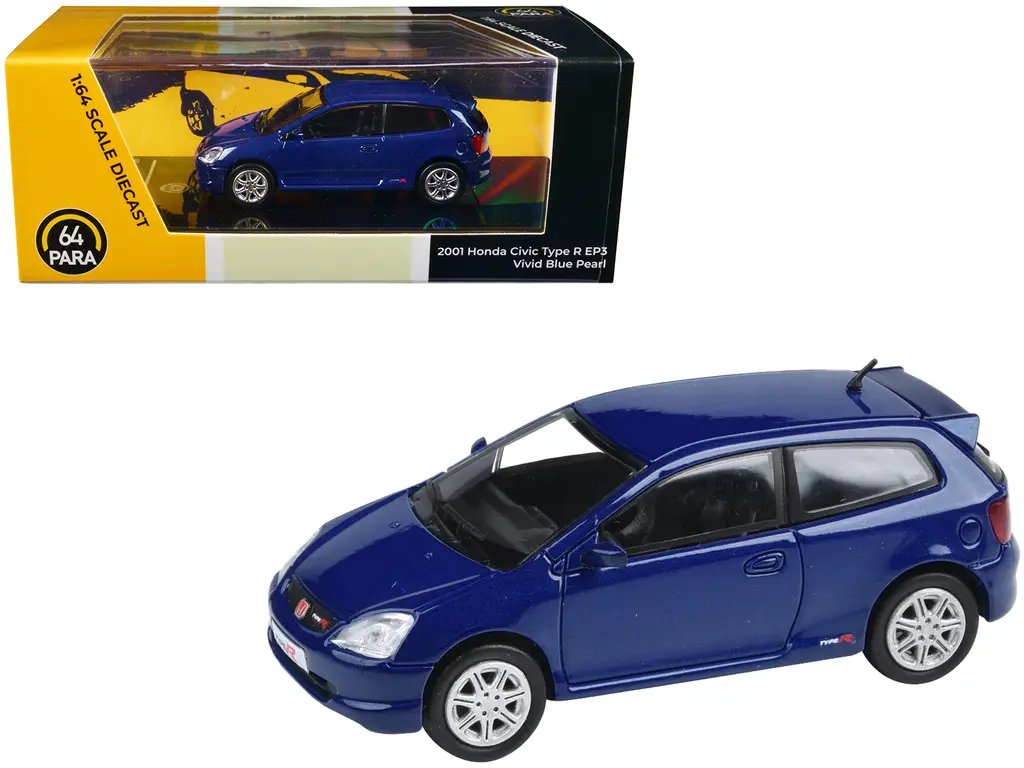 2001 Honda Civic Type R EP3 Vivid Blue 1/64 Diecast Model by Paragon Models 2 2001 Honda Civic Type R EP3 Vivid Blue 1/64 Diecast Model by Paragon Models - Image 2