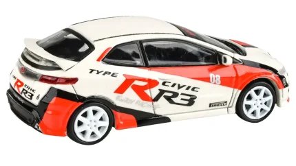 2007 Honda Civic Type R FN2 White Race Livery 1/64 Diecast Model Car by Paragon Models