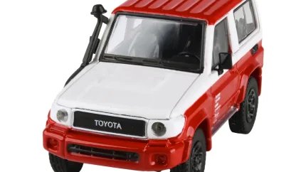 2014 Toyota Land Cruiser 71 SWB Red/White 1/64 Diecast Model - 2023 Auto Salon by Paragon Models