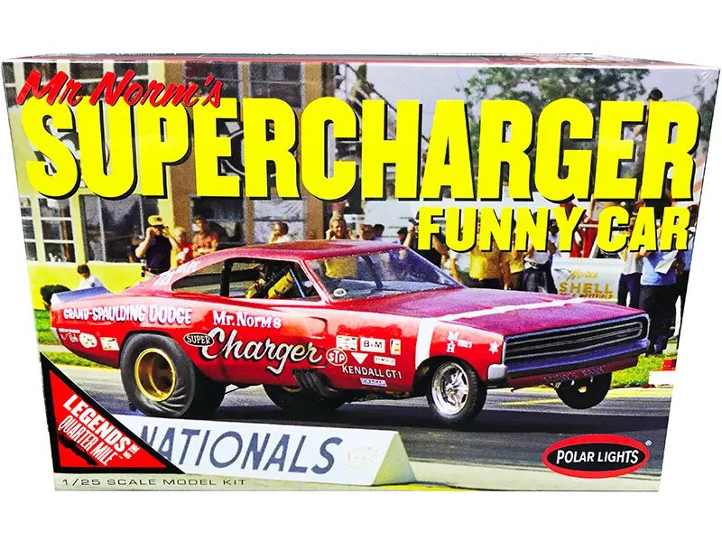 Skill 2 Model Kit 1969 Dodge Charger Funny Car “Mr. Norm’s Supercharger” “Legends of the Quarter Mile” 1/25 Scale Model by Polar Lights