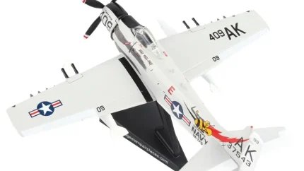 Douglas A-1 Skyraider 'Papoose Flight' US Navy 1/110 Diecast Model Airplane - Postage Stamp Collectible
