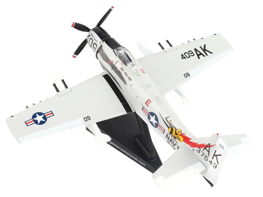 Diecast Model Cars wholesale toys dropshipper drop shipping Douglas A 1 Skyraider Aircraft Papoose Flight United States Navy 1/110 Airplane Postage Stamp PS5364-3 drop shipping wholesale drop ship drop shipper dropship dropshipping toys dropshipper d Douglas A-1 Skyraider 'Papoose Flight' US Navy 1/110 Diecast Model Airplane - Postage Stamp Collectible