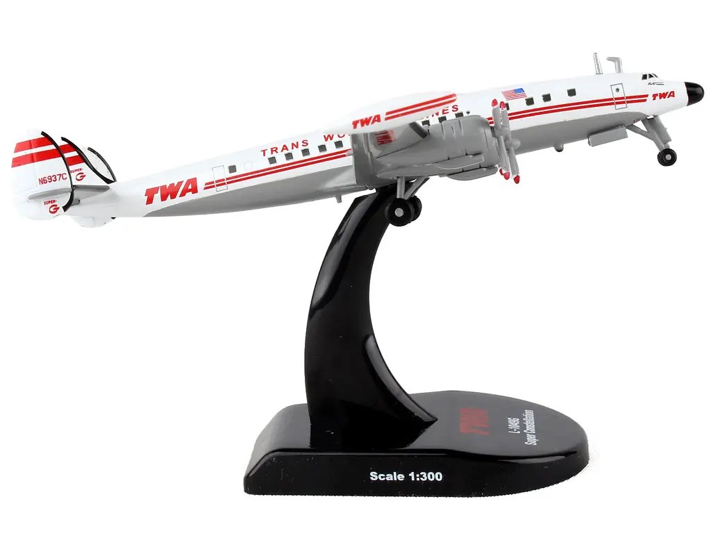 Lockheed L-1049G Super Constellation TWA 1/300 Diecast Model Airplane by Postage Stamp 2 Lockheed L-1049G Super Constellation TWA 1/300 Diecast Model Airplane by Postage Stamp - Image 2