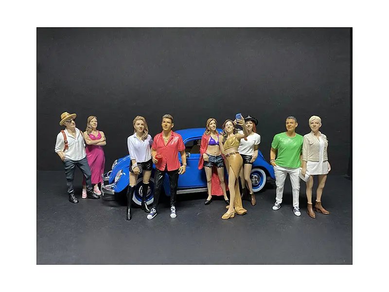 Diecast Model Cars wholesale toys dropshipper drop shipping Partygoers 9 piece Figurine Set for 1/18 Scale American Diorama 38221 38222 38223 38224 38225 38226 38227 38228 38229 drop shipping wholesale drop ship drop shipper dropship dropshipping toy "Partygoers" 9 piece Figurine Set for 1/18 Scale Models by American Diorama
