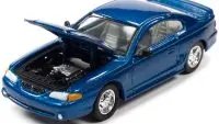 Limited Edition 1997 Ford Mustang Cobra Blue Metallic 1/64 Diecast by Racing Champions