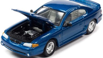 Limited Edition 1997 Ford Mustang Cobra Blue Metallic 1/64 Diecast by Racing Champions