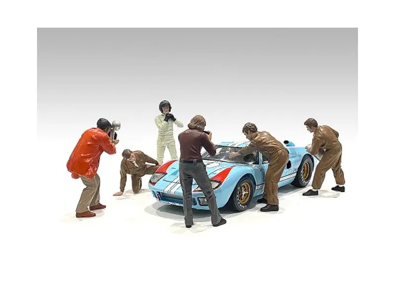 “Race Day 1” 6 piece Figurine Set for 1/18 Scale Models by American Diorama