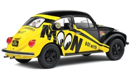 1974 Volkswagen Beetle 1303 Diecast Model - Matt Black & Yellow 'Go with Mooneyes' by Solido 1/18