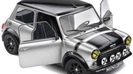 1998 Mini Cooper Sport Silver Metallic 1/18 Diecast Model by Solido – Collectible Classic Car