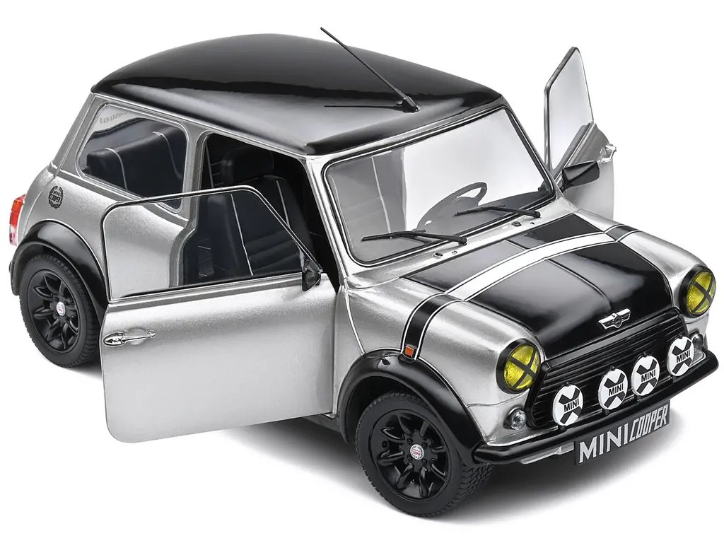 1998 Mini Cooper Sport Silver Metallic 1/18 Diecast Model by Solido – Collectible Classic Car