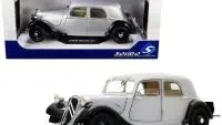 Citroen Traction 11CV Silver and Black 1/18 Diecast Model Car by Solido