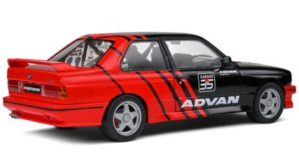 1990 BMW E30 M3 ADVAN Drift Team 1/18 Diecast Model by Solido - Black & Red