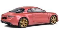 2021 Alpine A110 Rose Bruyere Pink Metallic Diecast Model 1/18 by Solido with Gold Wheels