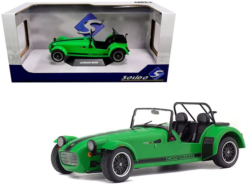 Buy Solido’s 1/18 Caterham Seven 275R Green Metallic Diecast Model Car with Black Stripes