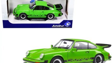 1984 Porsche 911 Carrera 3.2 Diecast Model 1/18 - Bright Green with Black Stripes by Solido