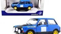 1980 Autobianchi A112 Abarth Chardonnet Rally Car 1/18 Diecast Model by Solido - Blue Collectible