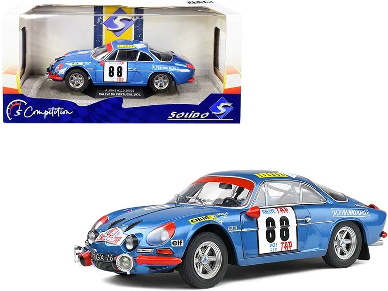 Alpine A110 1600S #88 Jean-Pierre Nicolas - Jean Todt Winner Portugal Rally (1971) "Competition" Series 1/18 Diecast Model Car by Solido 1 Alpine A110 1600S #88 Jean-Pierre Nicolas - Jean Todt Winner Portugal Rally (1971) "Competition" Series 1/18 Diecast Model Car by Solido