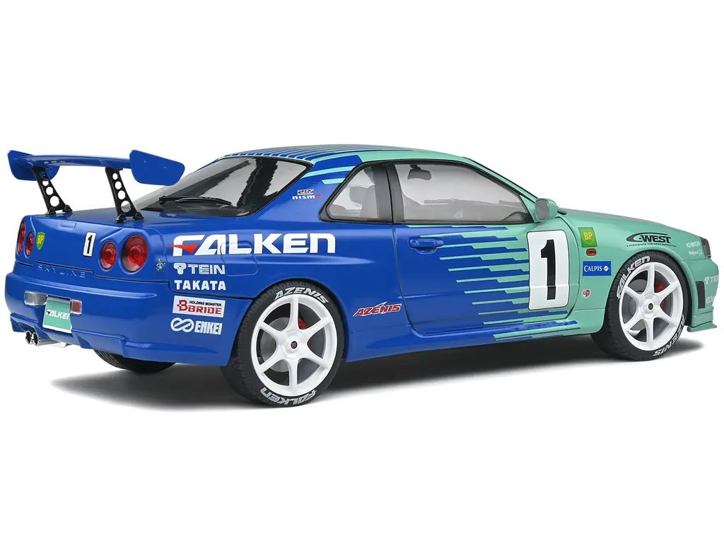 Solido 1/18 Diecast Nissan Skyline GT-R R34 JGTC 2001 Falken RHD Model Car