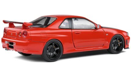1999 Nissan Skyline GT-R R34 1/18 Diecast Model - Active Red & Black Hood by Solido