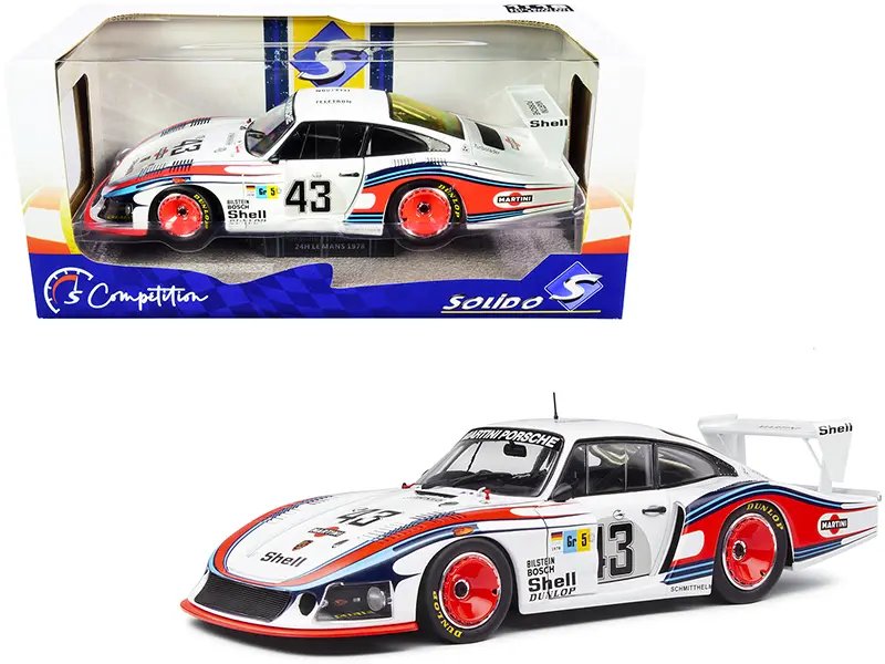 Diecast Model Cars wholesale toys dropshipper drop shipping Porsche 935 RHD Right Hand Drive Moby Dick #43 Manfred Schurti Rolf Stommelen Martini Racing Porsche System 24H Le Mans 1978 Competition Series 1/18 Solido S1805401 drop shipping wholesale d Exclusive 1/18 Porsche 935 RHD 'Moby Dick' Diecast Model - 1978 Le Mans Martini Racing