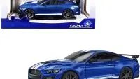 2020 Ford Mustang Shelby GT500 Fast Track Ford Performance Blue Metallic with White Stripes 1/18 Diecast Model Car by Solido