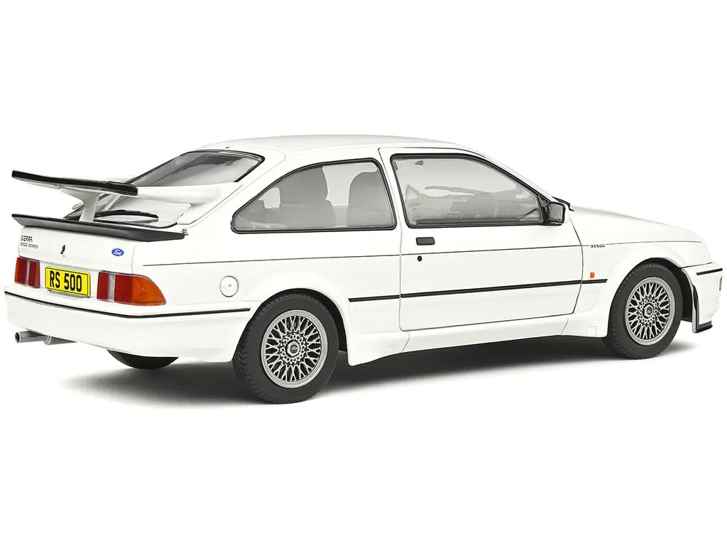 1987 Ford Sierra RS500 RHD White with Black Stripes 1/18 Diecast Model Car by Solido