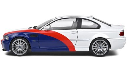 2000 BMW E46 M3 Streetfighter Diecast Model 1/18 - White with Blue & Red Graphics by Solido