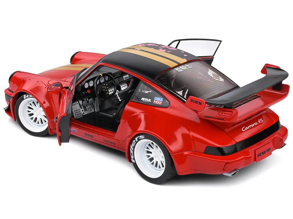 2021 RWB Bodykit #40 Red Sakura 1/18 Diecast Model Car by Solido – Limited Edition Collectible 3 2021 RWB Bodykit #40 Red Sakura 1/18 Diecast Model Car by Solido – Limited Edition Collectible - Image 3