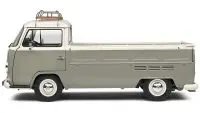 1968 Volkswagen T2 Pickup Truck 1/18 Diecast Model by Solido - Gray & White with Roofrack