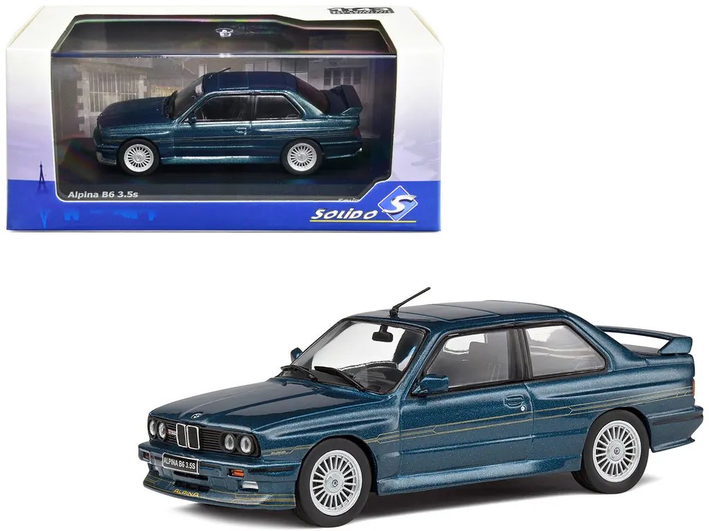 1989 BMW E30 M3 Alpina B6 3.5S Diecast Model – Solido 1/43 Alpina Blue Metallic