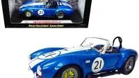 Shelby Cobra 427 S/C #21 Blue Metallic with White Stripes 1/18 Diecast Model Car by Shelby Collectibles