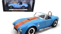 1965 Shelby Cobra 427 S/C Blue With Orange Stripes 1/18 Diecast Model Car by Shelby Collectibles