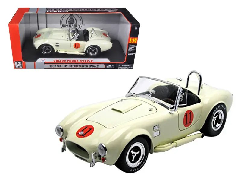 1965 Shelby Cobra 427 SC Cream #11 Diecast Model 1/18 – Limited Edition by Shelby Collectibles