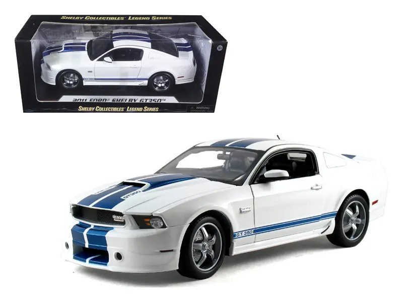 2011 Ford Shelby Mustang GT350 White 1/18 Diecast Model by Shelby Collectibles