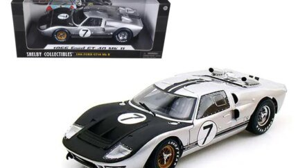 1966 Ford GT-40 MK II #7 Silver 1/18 Diecast Model by Shelby Collectibles - Iconic Racing Replica