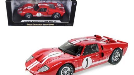 1966 Ford GT-40 MK 2 Red #1 1/18 Diecast Model Car by Shelby Collectibles - Iconic Racing Replica