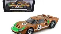 1966 Ford GT-40 MK 2 Gold #4 1/18 Diecast Model by Shelby Collectibles