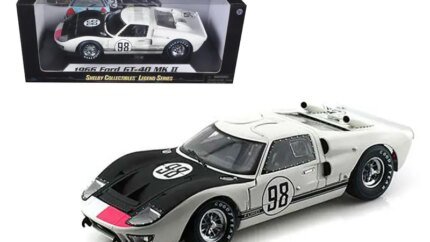 1966 Ford GT-40 MK 2 #98 White 1/18 Diecast Model by Shelby Collectibles - Iconic Racing Replica