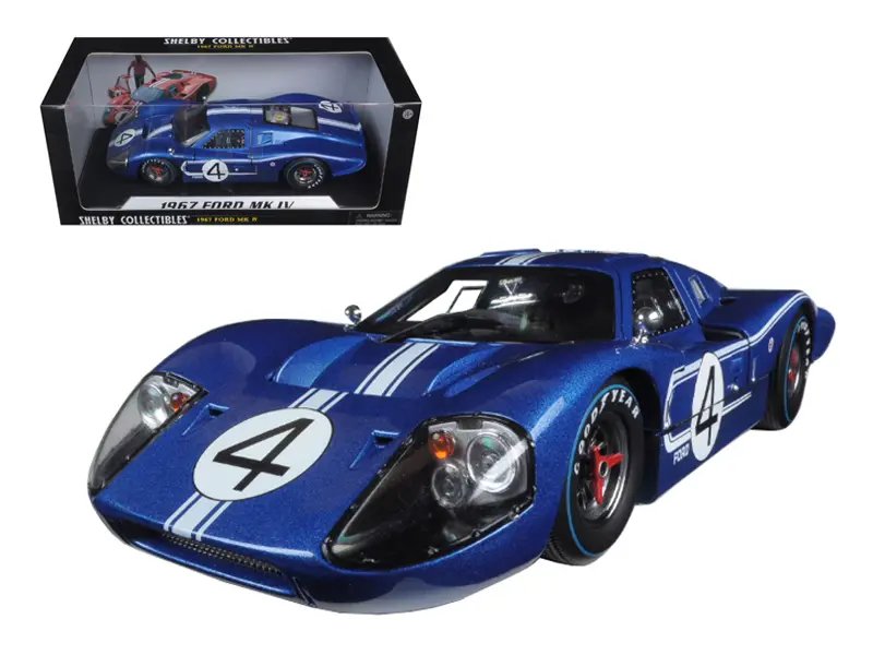 Ford GT MK IV #4 Blue Le Mans 1967 1/18 Diecast Model by Shelby Collectibles