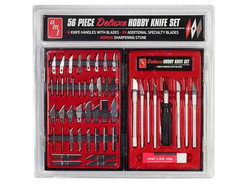 Ultimate 56 Piece Deluxe Hobby Knife Set for Model Kits by AMT – Skill Level 3