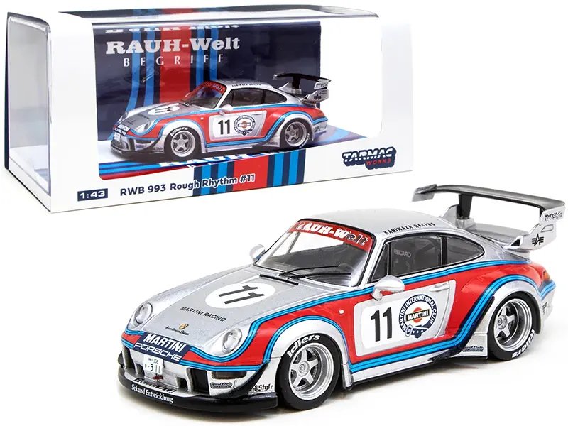Diecast Model Cars wholesale toys dropshipper drop shipping Porsche RWB 993 #11 Rough Rhythm Martini International Club Kamiwaza Racing WebStore Special Edition RAUH-Welt BEGRIFF 1/43 Tarmac Works T43-014-MA drop shipping wholesale drop ship drop shi Exclusive Porsche RWB 993 #11 Martini Diecast Model - 1/43 Tarmac Works